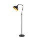 Adesso Wallace Floor Lamp Black Finish With Round Metal Shade (3755-01)