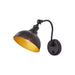 Adesso Wallace Wall Lamp Black/Gold With Round Metal Shade (3752-01)