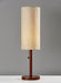 Adesso Walnut Eucalyptus Wood Hamptons Table Lamp-Textured Beige Linen Tall Drum Shade And 60 Inch Clear Cord And Pull Chain Switch (3337-15)