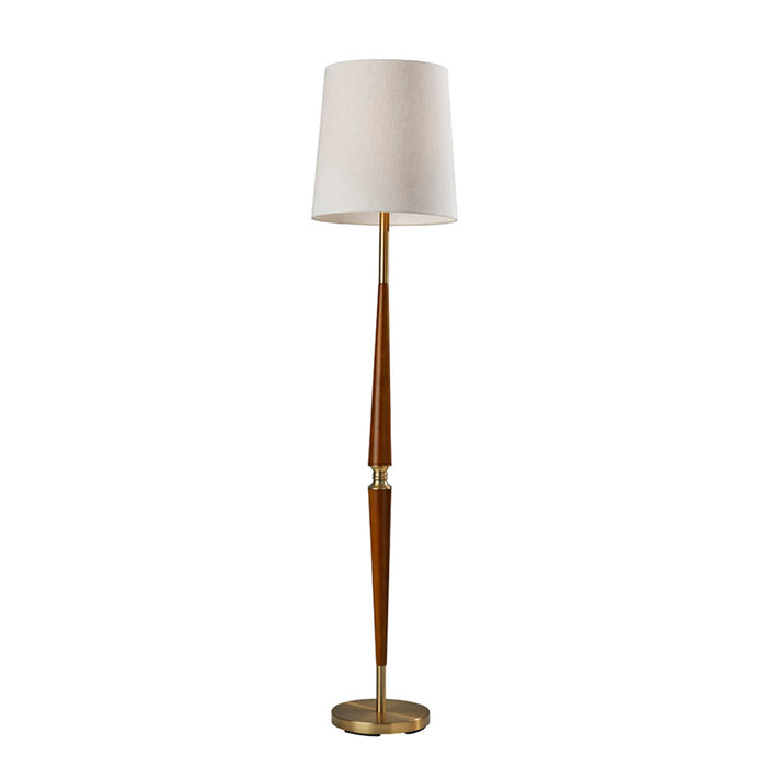 Adesso Weston Floor Lamp Walnut And Brass (3154-15)