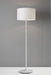 Adesso White Metal Oslo Floor Lamp-White Japanese Paper Drum Shade And 70.8 Inch Clear Cord And On/Off Rotary Socket Switch (6237-02)