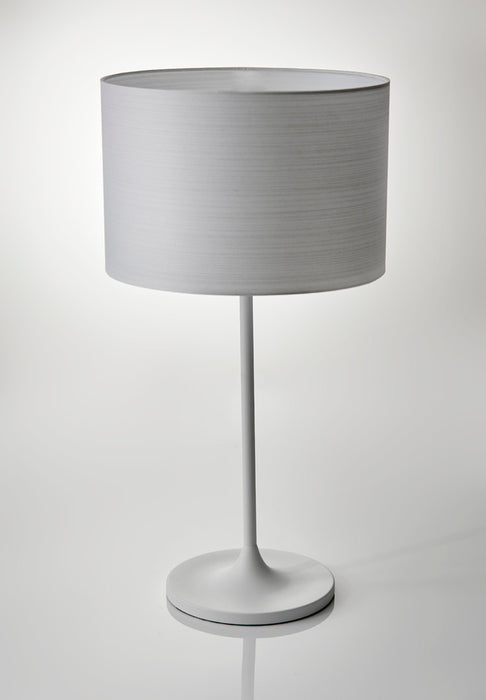 Adesso White Metal Oslo Table Lamp-White Japanese Paper Drum Shade And 63 Inch Clear Cord And On/Off Rotary Socket Switch (6236-02)