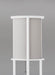 Adesso White Painted MDF Shelves And Beech Wood Tubes Stewart Shelf Floor Lamp-White Textured Fabric Cylinder Shade-129.921 Inch Clear Cord-Pull Chain Switch (3117-02)