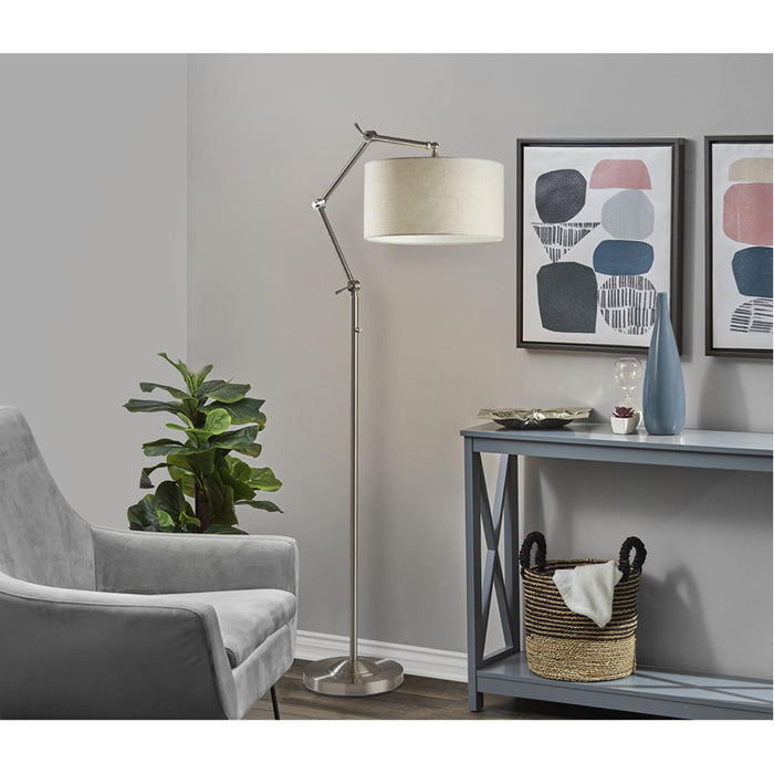 Adesso Willard Floor Lamp Brushed Steel (4039-22)