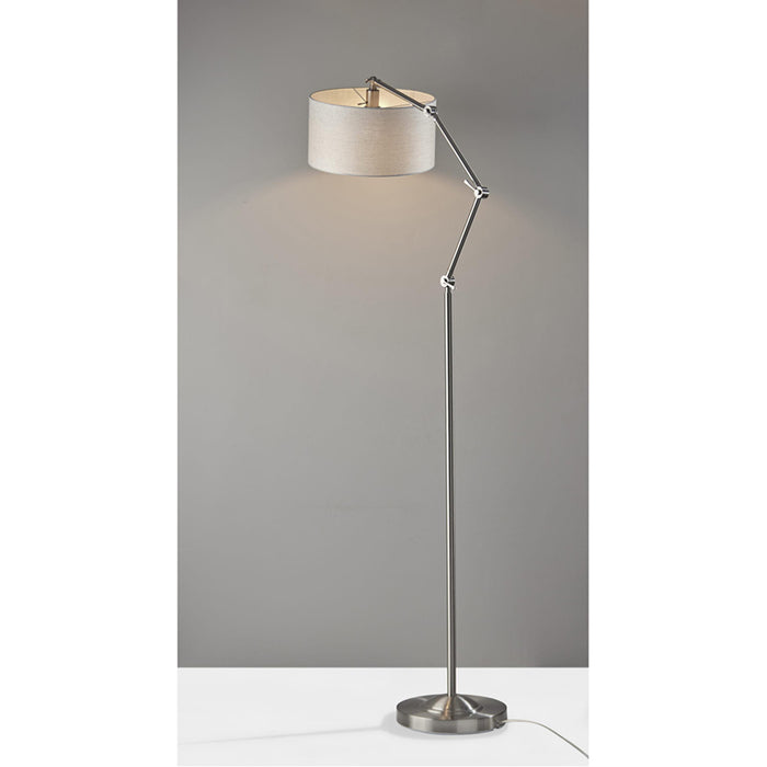 Adesso Willard Floor Lamp Brushed Steel (4039-22)