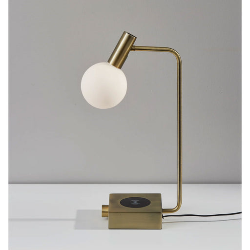 Adesso Windsor AdessoCharge LED Desk Lamp Antique Brass (3214-21)
