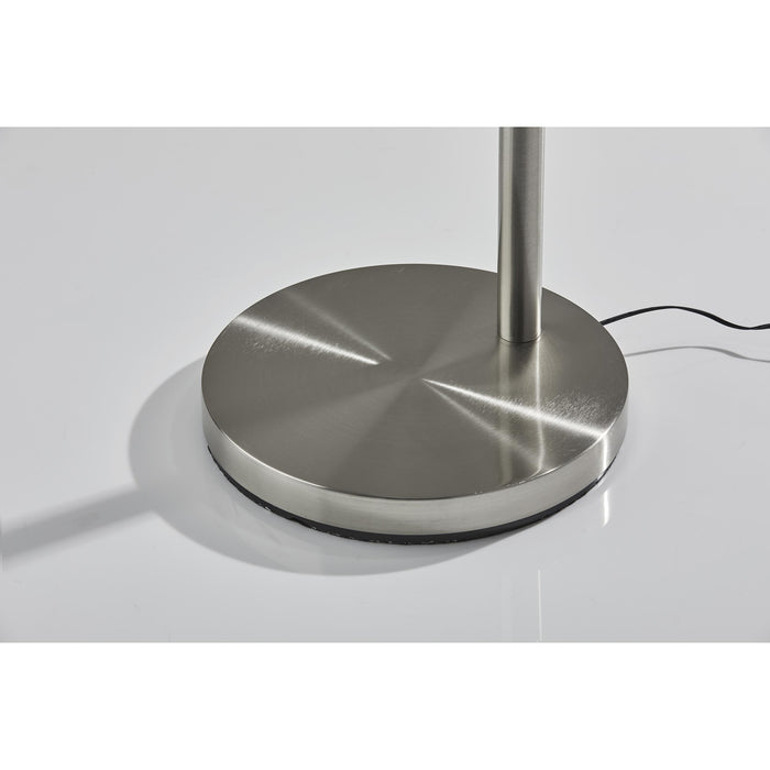 Adesso Zodiac LED Arc Lamp Brushed Steel Brushed Metal With Frosted Plastic Diffuser (2131-22)