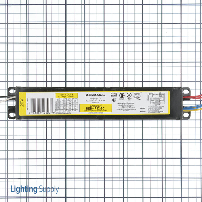 Advance REB4P32SC35M Electronic Ballast-4 F32T8 120V (913710221502)