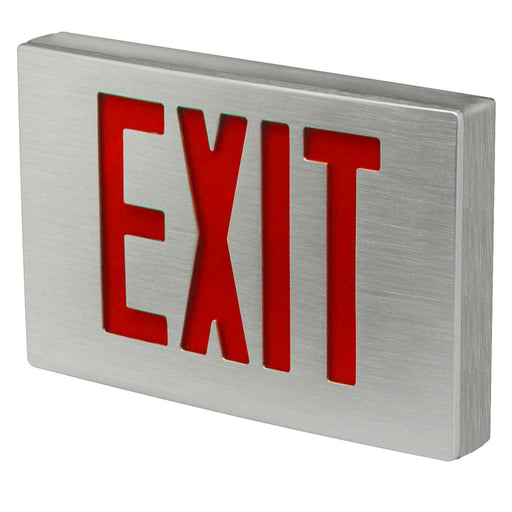 Best Lighting Products Die-Cast Aluminum Exit Sign Double Face Red Letters Aluminum Housing Aluminum Face Panel AC Only No Self-Diagnostics Dual Circuit With 120V Input (KXTEU2RAA2C-120-TP-USA)