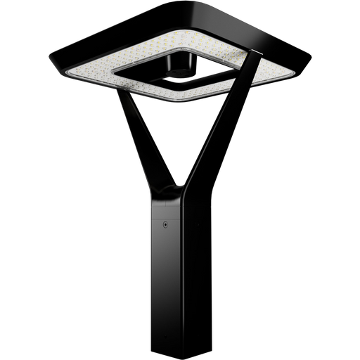 RAB AL5 Architectural Post-Top Area Light Square Wattage/CCT Selectable 120W/60W/30W 3000K/4000K/5000K 120-277V Type V Wide Motion Sensor Arm Black (AL5SB/SA)