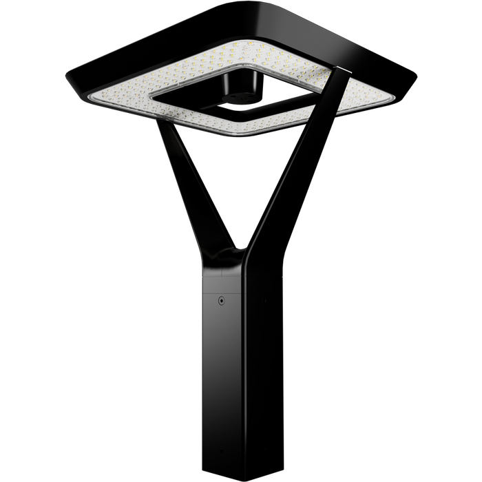 RAB AL5 Architectural Post-Top Area Light Square Wattage/CCT Selectable 120W/60W/30W 3000K/4000K/5000K 120-277V Type V Wide Motion Sensor Arm Black (AL5SB/SA)
