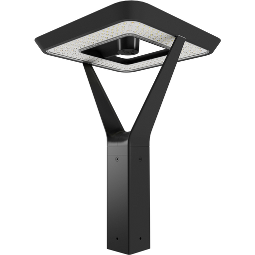 RAB AL5 Architectural Post-Top Area Light Square Wattage/CCT Selectable 120W/60W/30W 3000K/4000K/5000K 120-277V Type V Wide Motion Sensor Arm Bronze (AL5S/SA)