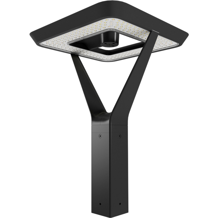 RAB AL5 Architectural Post-Top Area Light Square Wattage/CCT Selectable 120W/60W/30W 3000K/4000K/5000K 480V Type V Wide Motion Sensor Arm Bronze (AL5S/480/SA)