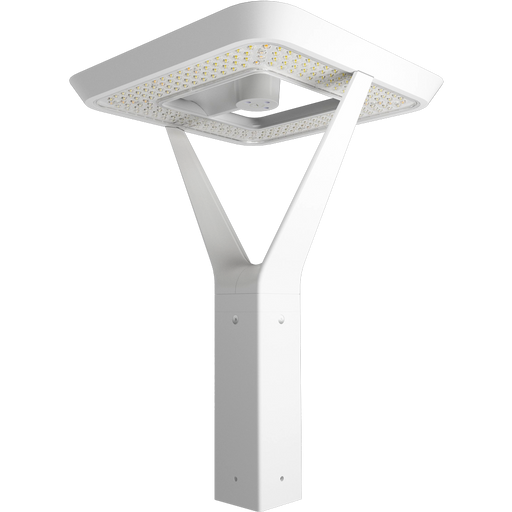 RAB AL5 Architectural Post-Top Area Light Square Wattage/CCT Selectable 120W/60W/30W 3000K/4000K/5000K 480V Type V Wide Motion Sensor Arm White (AL5SW/480/SA)
