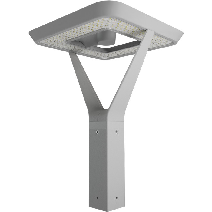 RAB AL5 Architectural Post-Top Area Light Square Wattage/CCT Selectable 120W/60W/30W 3000K/4000K/5000K 480V Type V Wide Twistlock Photocell Roadway Gray (AL5SRG/480/PCTA)
