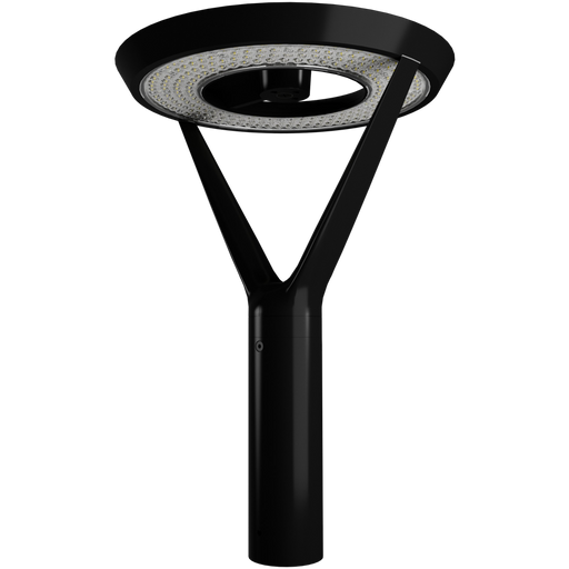 RAB AL5 Architectural Post-Top Area Light Round Wattage/CCT Selectable 120W/60W/30W 3000K/4000K/5000K 120-277V Type V Wide Motion Sensor Arm Black (AL5B/SA)