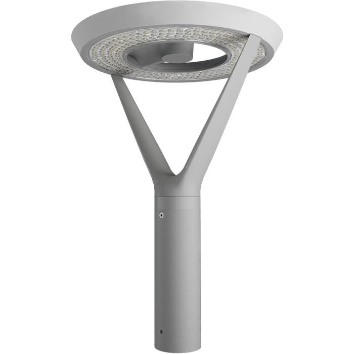 RAB AL5 Architectural Post-Top Area Light Round Wattage/CCT Selectable 120W/60W/30W 3000K/4000K/5000K 120-277V Type V Wide Twistlock Photocell Roadway Gray (AL5RG/PCTA)