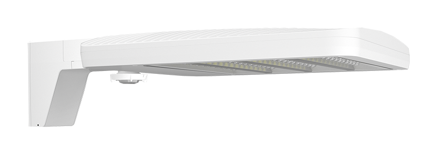 RAB ALED Field Adjustable Area Light 78W/90W/150W Type V 3000K Pole Mount Wattstopper Sensor 20 Foot Lens White (ALEDM5TYW/WS2)