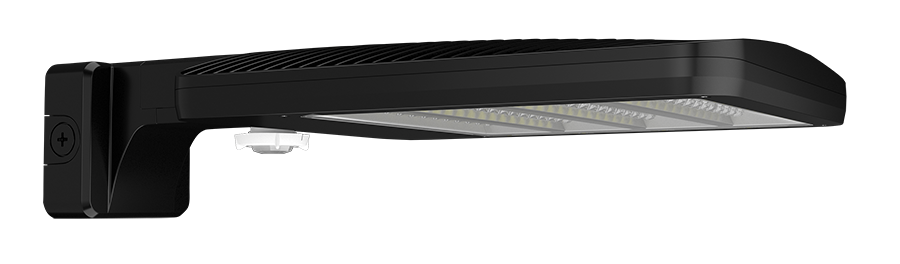 RAB ALED Field Adjustable Area Light 78W/90W/150W Type V 3000K 480V Wall Mount Wattstopper Sensor 20 Foot Lens Black (ALEDM5TWMYB/480/WS2)