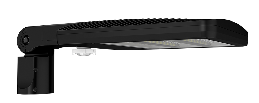 RAB ALED Field Adjustable Area Light 80W/60W/40W Type IV 3000K Slipfitter Mount Wattstopper Sensor 20 Foot Lens Black (ALEDS4TSFYB/WS2)