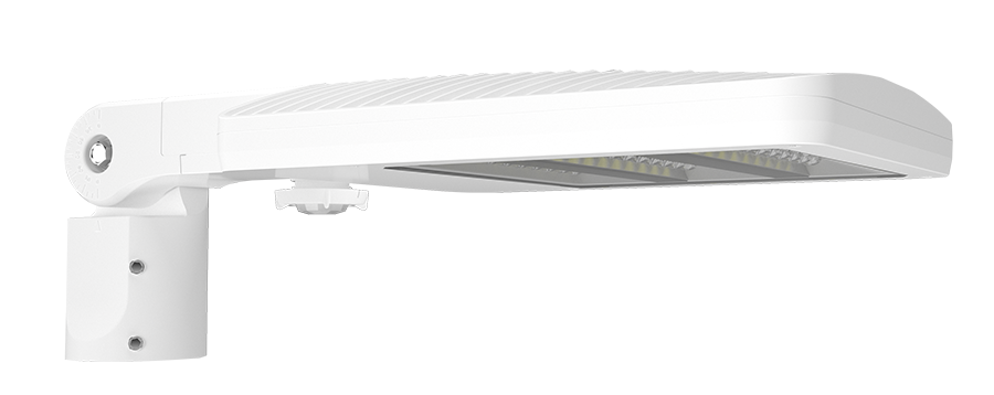 RAB ALED Field Adjustable Area Light 80W/60W/40W Type V 3000K Slipfitter Mount Wattstopper Sensor 20 Foot Lens White (ALEDS5TSFYW/WS2)