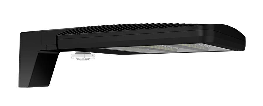RAB ALED Field Adjustable Area Light 80W/60W/40W Type V 3000K Pole Mount Wattstopper Sensor 20 Foot Lens Black (ALEDS5TYB/WS2)