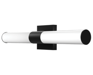 RAB Allure Vanity LED Wall Sconce 24 Inch 24W Round CCT Selectable 2700K/3000K/3500K/4000K/5000K Triac/ELV Dimming Black (ALR-24RB)