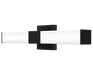 RAB Allure Vanity LED Wall Sconce 24 Inch 24W Square CCT Selectable 2700K/3000K/3500K/4000K/5000K Triac/ELV Dimming Black (ALR-24SB)