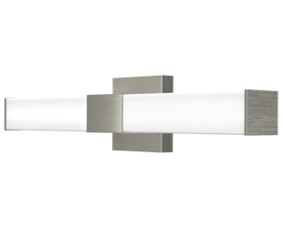 RAB Allure Vanity LED Wall Sconce 24 Inch 24W Square CCT Selectable 2700K/3000K/3500K/4000K/5000K Triac/ELV Dimming Brushed Nickel (ALR-24SBN)