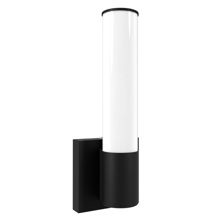 RAB Allure Vanity Vertical LED Wall Sconce 14 Inch 16W Round CCT Selectable 2700K/3000K/3500K/4000K/5000K Triac/ELV Dimming Black (ALR-RB)