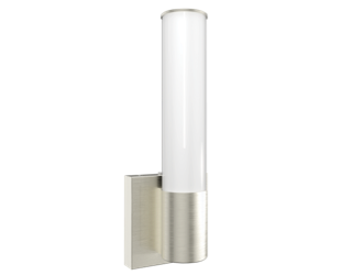 RAB Allure Vanity Vertical LED Wall Sconce 14 Inch 16W Round CCT Selectable 2700K/3000K/3500K/4000K/5000K Triac/ELV Dimming Brushed Nickel (ALR-RBN)