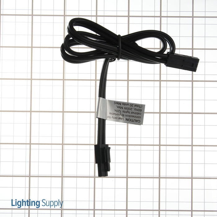 American Lighting 24 Inch Linking Extension For 120V Puck Lights Black Wire (ALLVPEX24-B)