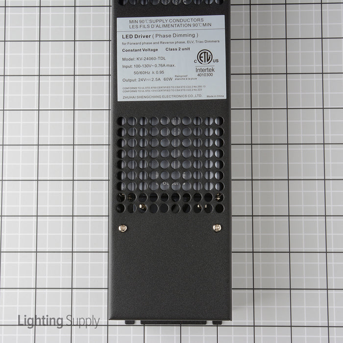American Lighting 24VDC 36-60W Dimmable Driver With Junction Box 100-130VAC Input cETLus (ELV-60J-24)