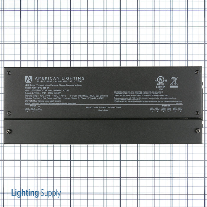 American Lighting 24VDC 288W Phase Cut Constant Voltage Driver With Junction (ADPT-DRJ-288-24)