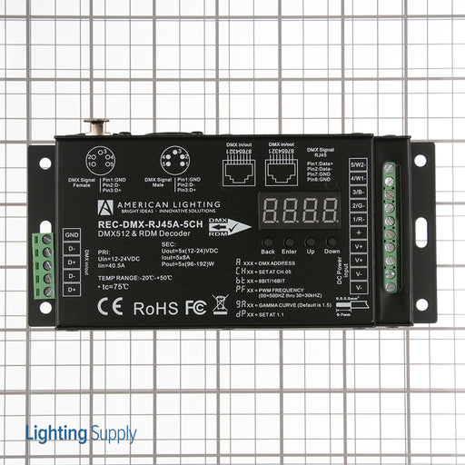 American Lighting 5-Channel DMX Receiver W-Rj45 5X8A Constant Voltage (REC-DMX-RJ45A-5CH)