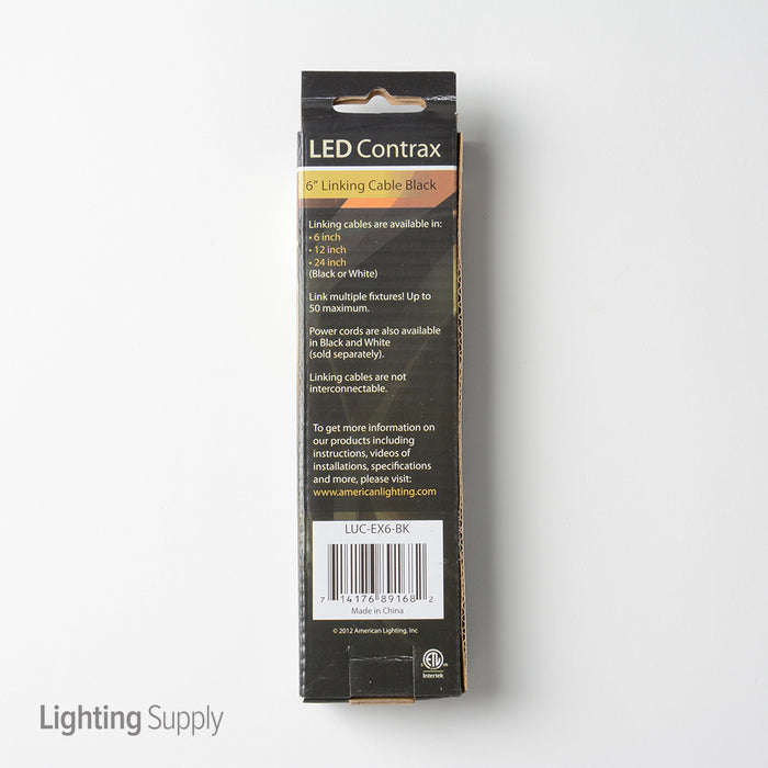 American Lighting 6 Inch Linking Cable For LUC Fixtures Black (LUC-EX6-BK)