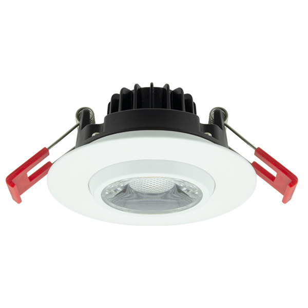 American Lighting Axis Series 2 Inch Aperture 8W Round IC Rated Gimbal Recessed Downlight (A2-5CCT-WH)