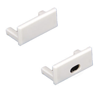 American Lighting End Cap With Wire Feed Hole For Helm Extrusion White Plastic (PE-HELM-Feed)