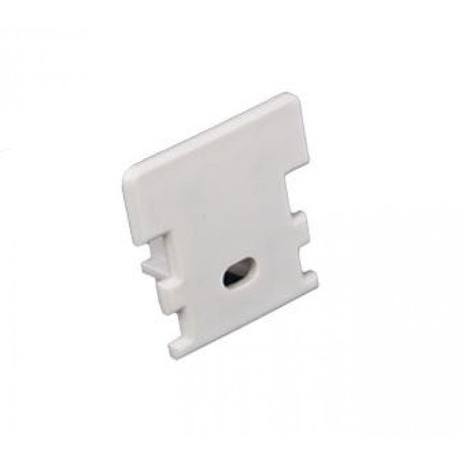 American Lighting End Cap With Wire Feed Hole For Paver Extrusion White Plastic (PE-PAVER-Feed)
