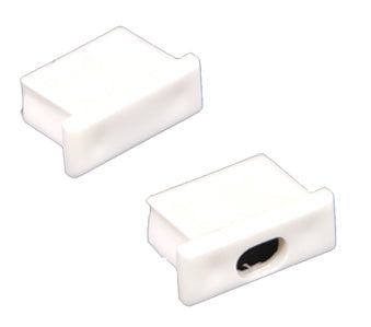 American Lighting End Cap With Wire Feed Hole For PE-AA1 White Plastic (PE-AA1-Feed)