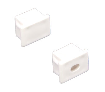 American Lighting End Cap With Wire Feed Hole For PE-AA2 White Plastic (PE-AA2-Feed)