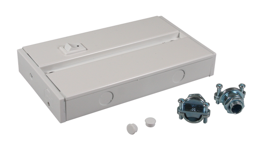 American Lighting Hardwire Box With Male/Female Molex Connections End Power Connection Ports 6 3/8 Inch Knockouts And On/Off Rocker Switch (5LCS-BOX-WH)