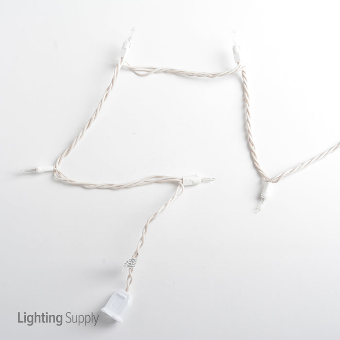 American Lighting Incandescent Light String 50 Foot Length 43W 100 Bulbs Per String 6 Inch Spacing 120VAC White Wire Clear (XE100/6-W-CL)