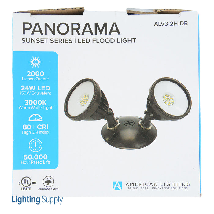 American Lighting LED Flood 120V 3000K 24W cULus Dark Bronze 2400Lm 80 CRI 3 Year Warranty (ALV3-2H-DB)