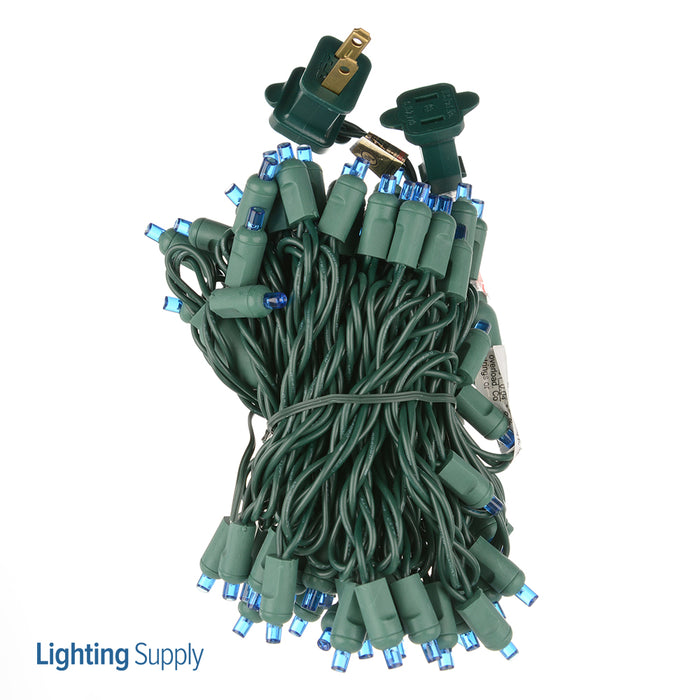 American Lighting LED Light String 23.5 Foot Length 4.8W 70 LEDs Per String 4 Inch Spacing Green Wire 120V Blue (5MM-70/4-G-BL-S)