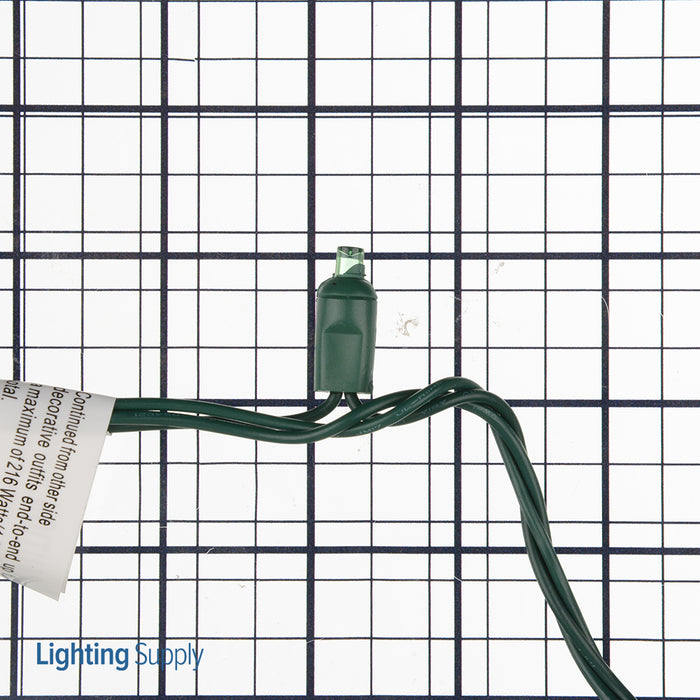 American Lighting LED Light String 25 Foot Length 4.8W 50 LEDs Per String 6 Inch Spacing Green Wire 120V Green (5MM-50/6-G-GR-S)