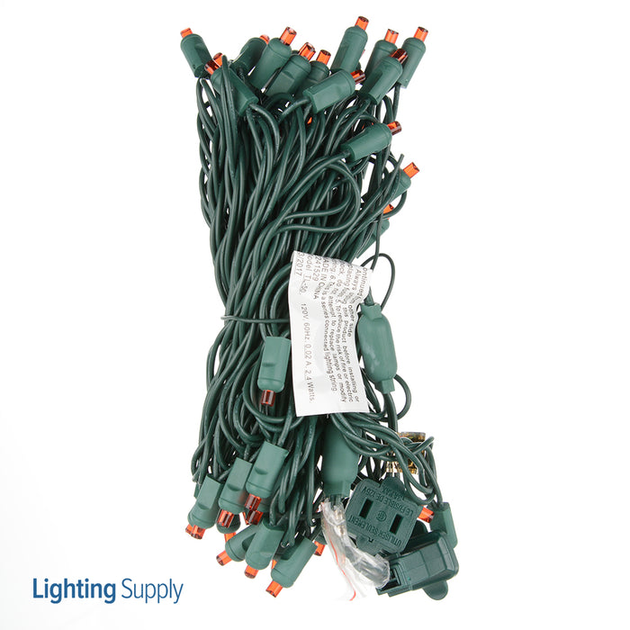 American Lighting LED Light String 25 Foot Length 4.8W 50 LEDs Per String 6 Inch Spacing Green Wire 120V Red (5MM-50/6-G-RE-S)