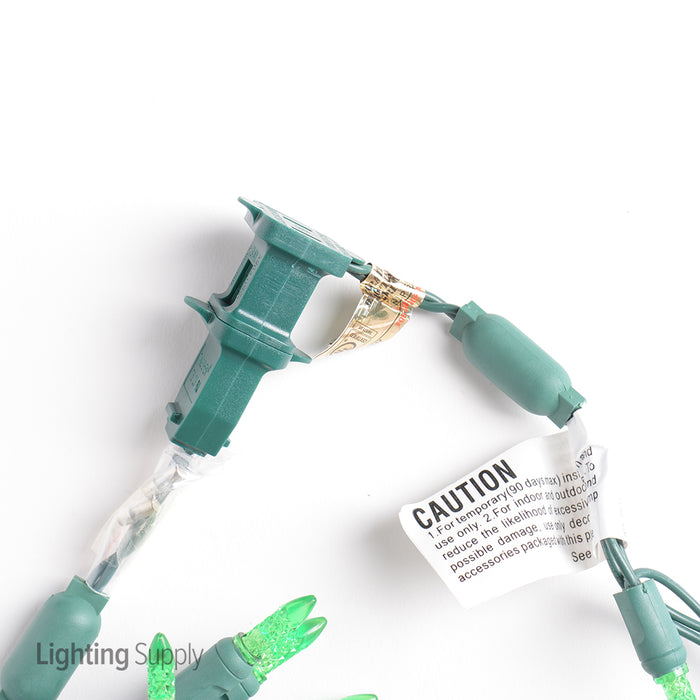 American Lighting LED Mini Standard Light String 23.5 Foot Length 4.8W 70 LEDs Per String 4 Inch Spacing Green Wire Faceted 120V Green (Mini-70/4-G-GR-S)