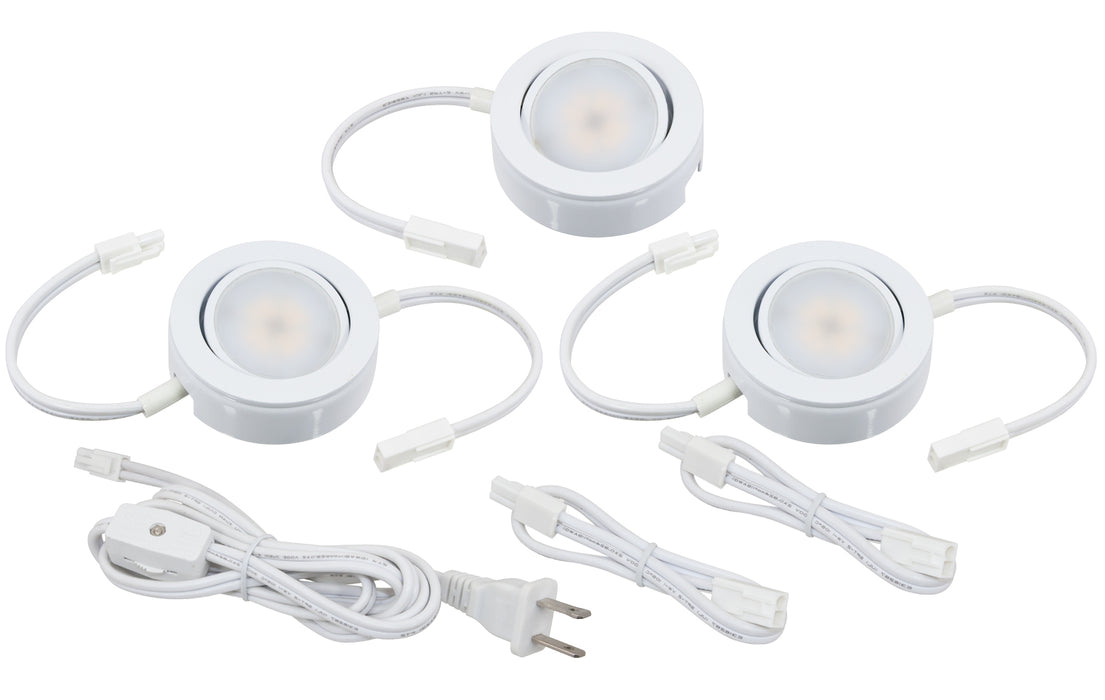 American Lighting MVP 3-Pk Kit 120V White cETLus With 6 Foot Power Cord And 2 Extension 12 Inch (MVP-3-WH)