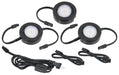 American Lighting MVP 3-Puck Kit 120V Matte Black cETLus With 6 Foot Power Cord And 2 Extension 12 (MVP-3-BK)